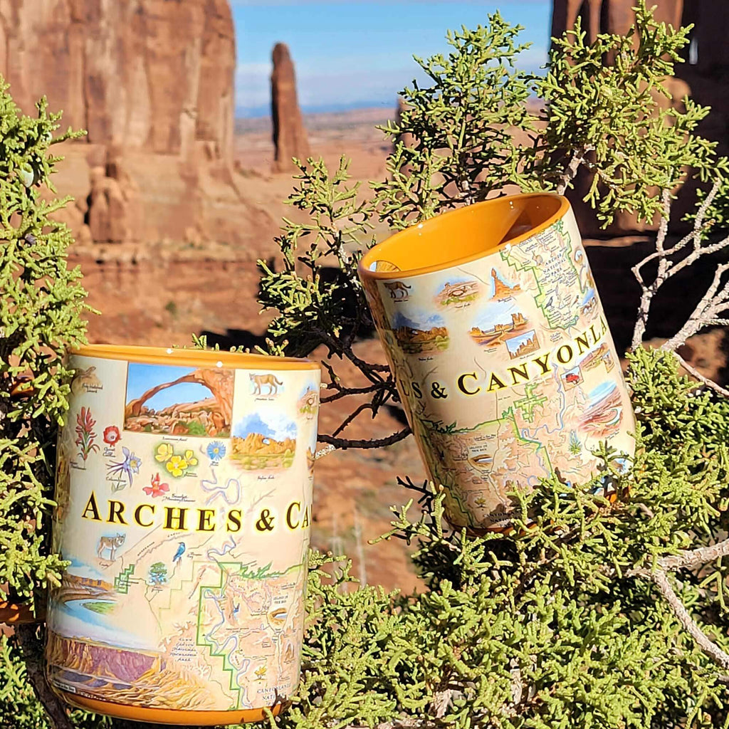 Arches & Canyonlands National Parks Map Ceramic Mug