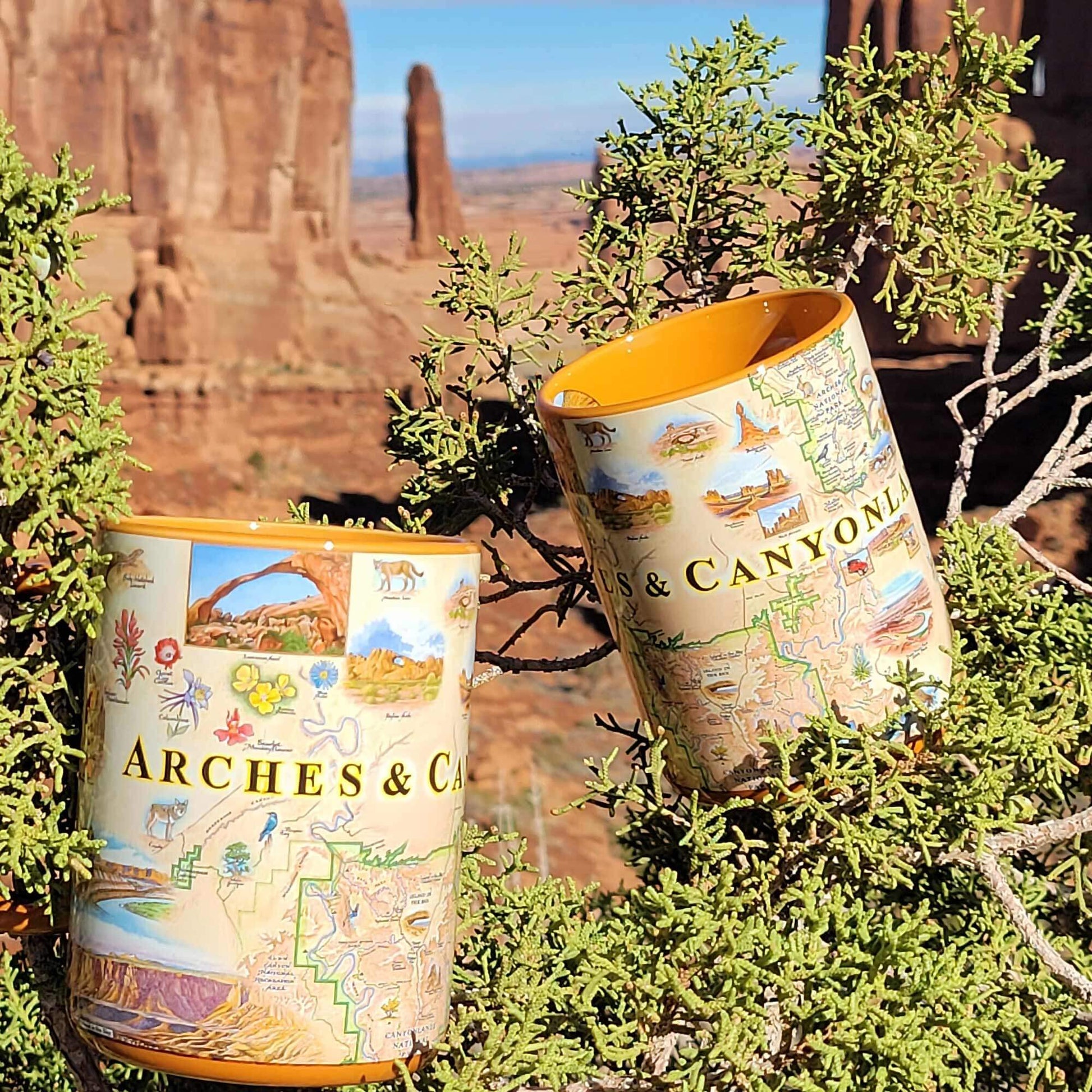 Arches & Canyonlands National Parks Map Ceramic Mug