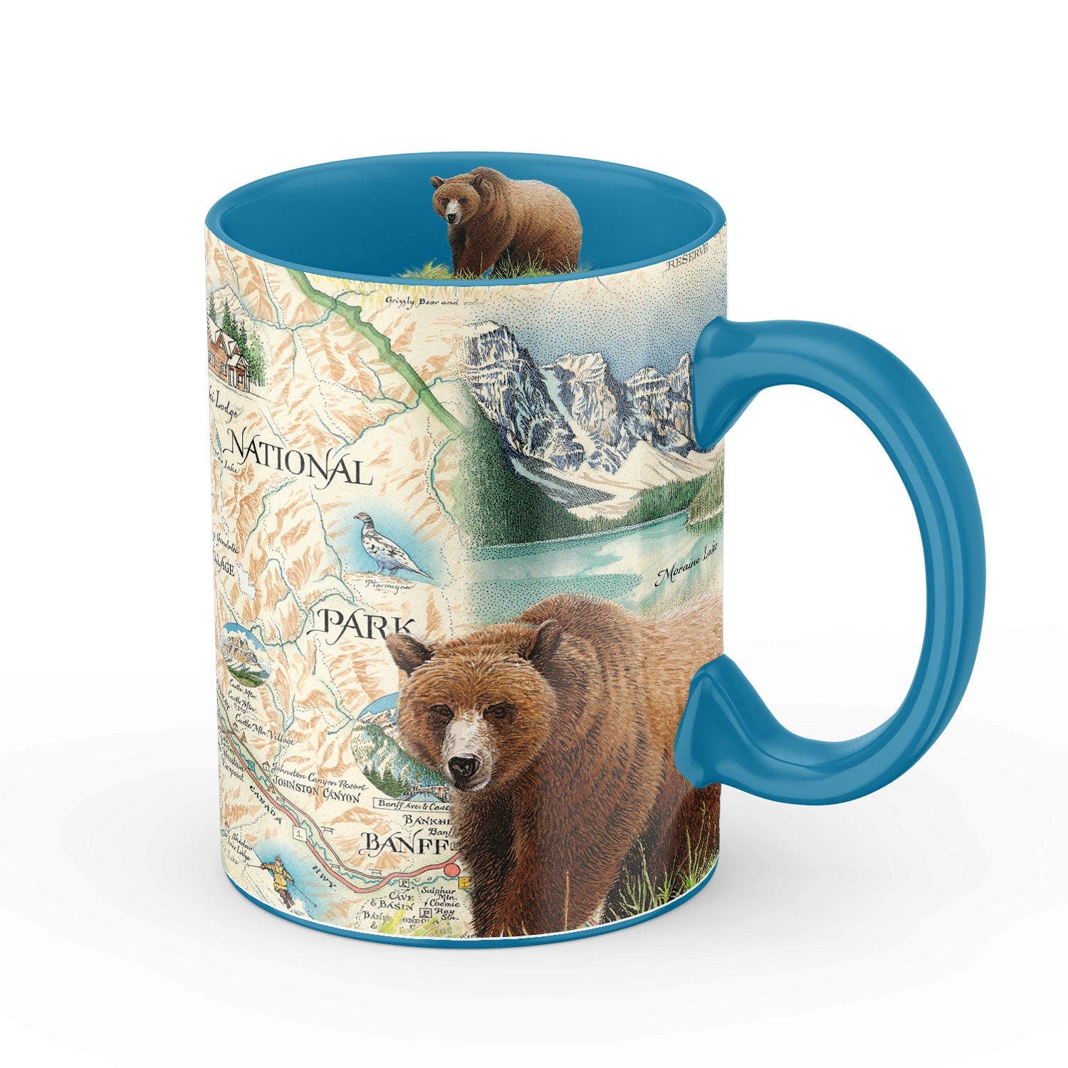 Banff National Park Map Ceramic Mug