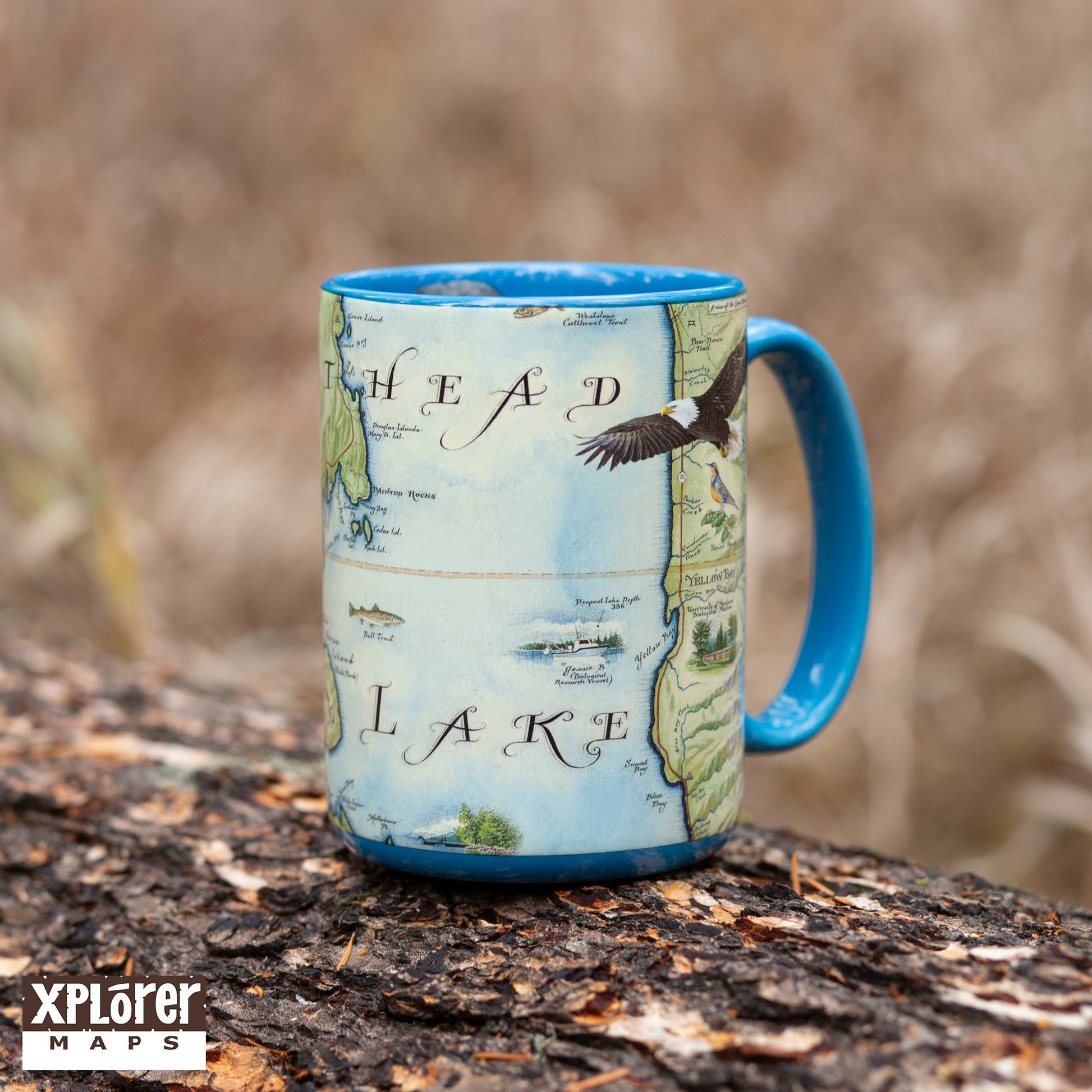 Flathead Lake Map Ceramic Mug