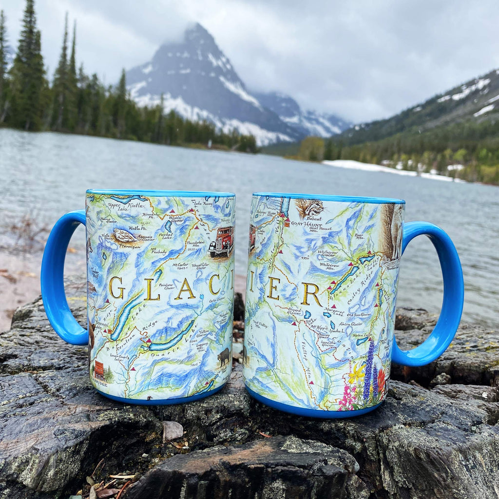 Glacier National Park Map Ceramic Mug