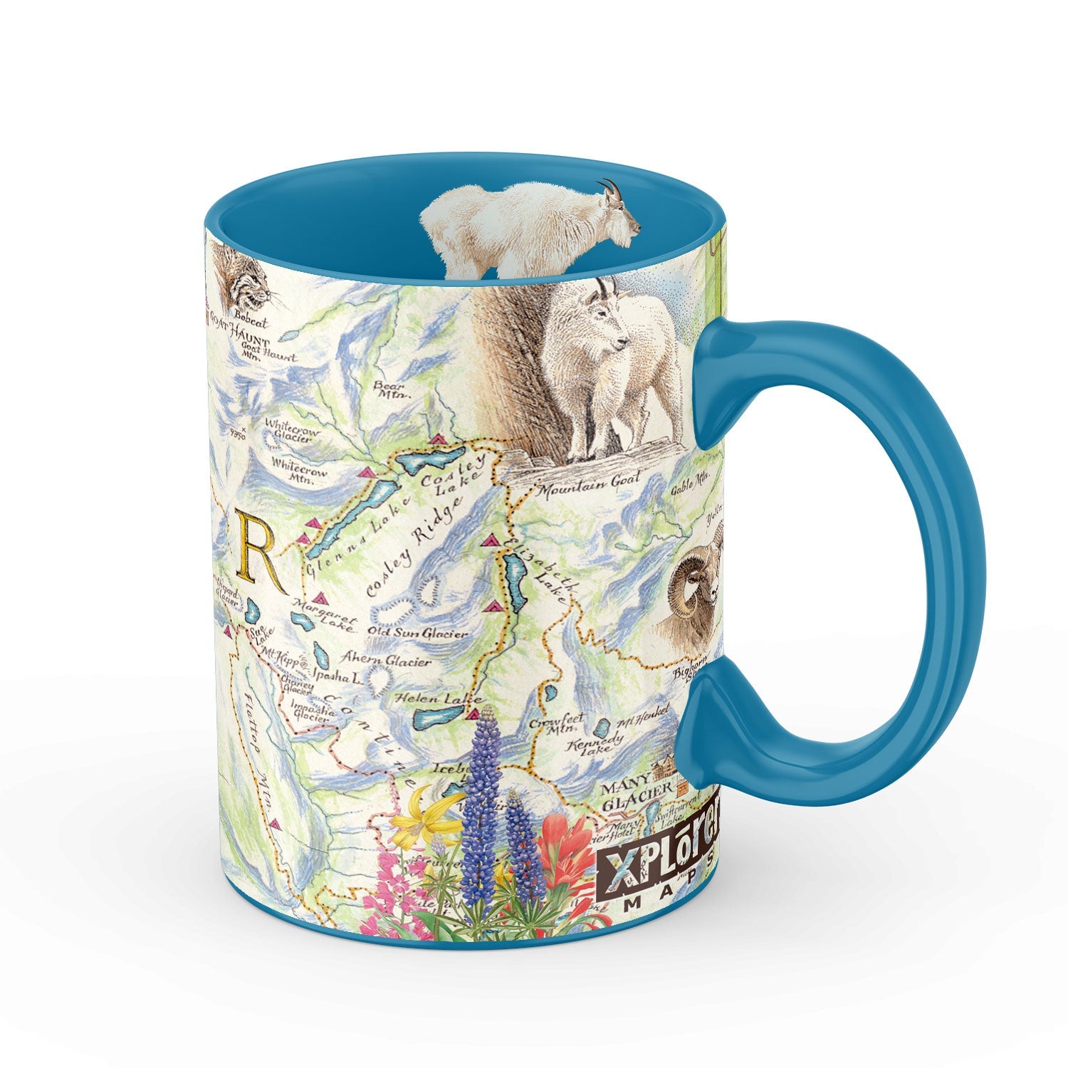 Glacier National Park Map Ceramic Mug