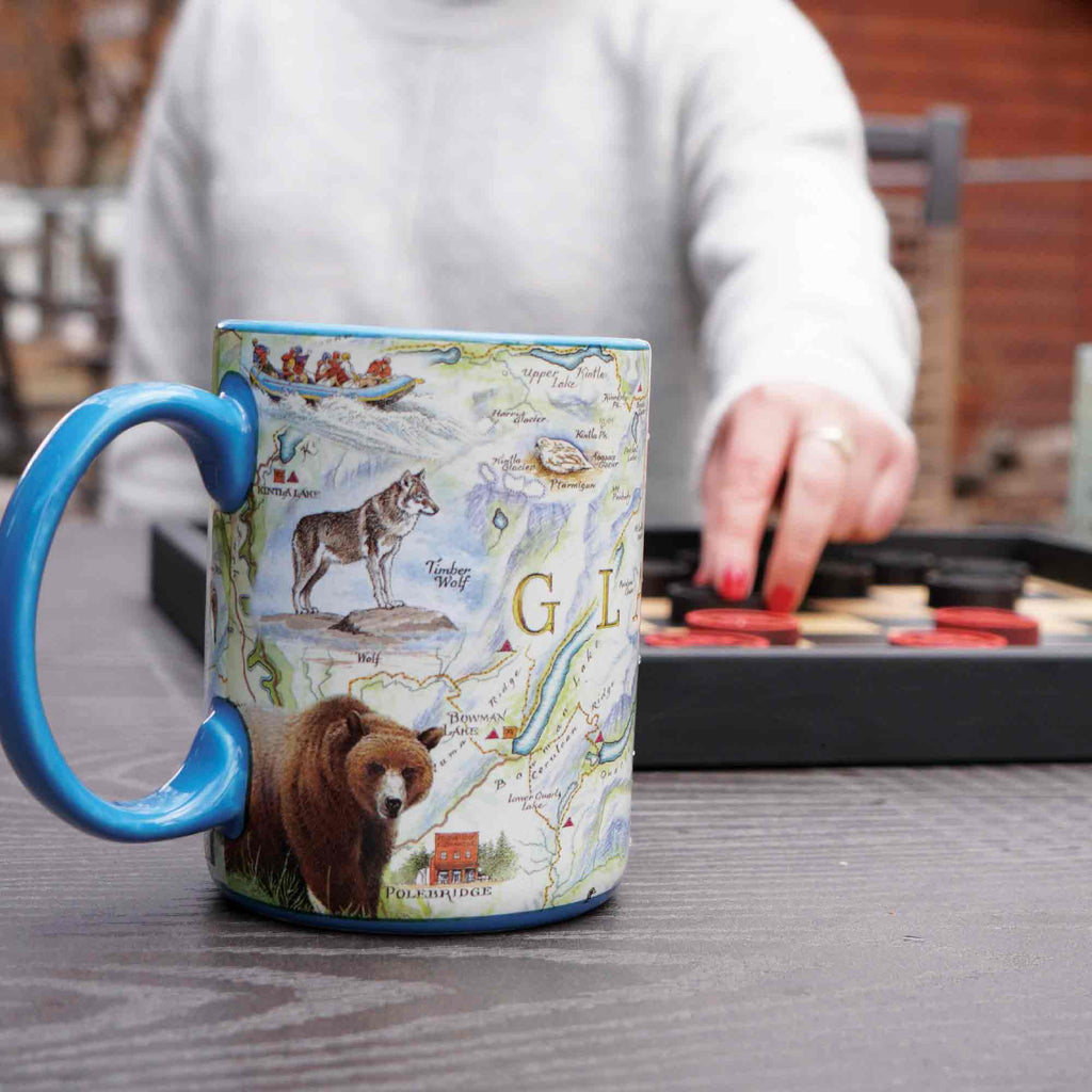 Glacier National Park Map Ceramic Mug