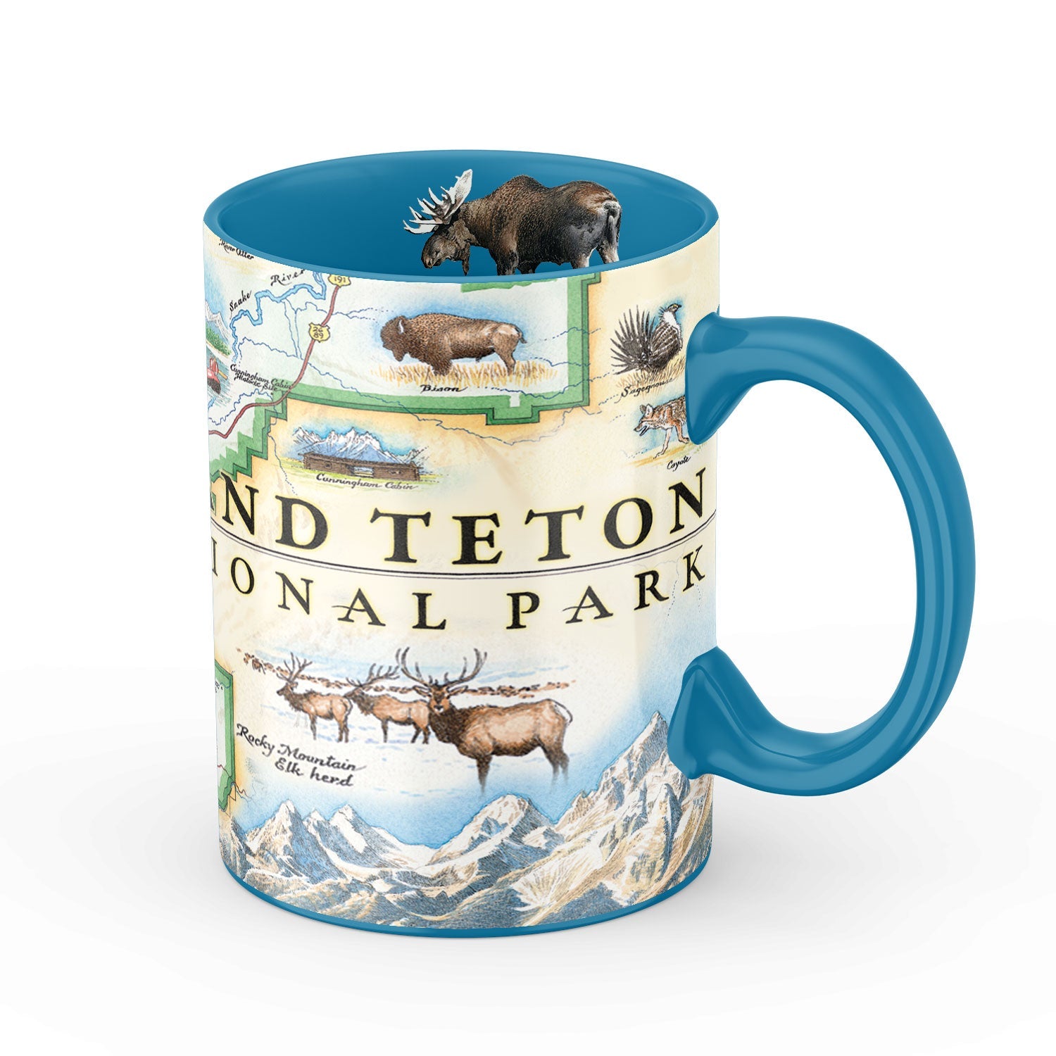 Grand Teton National Park Map Ceramic Mug
