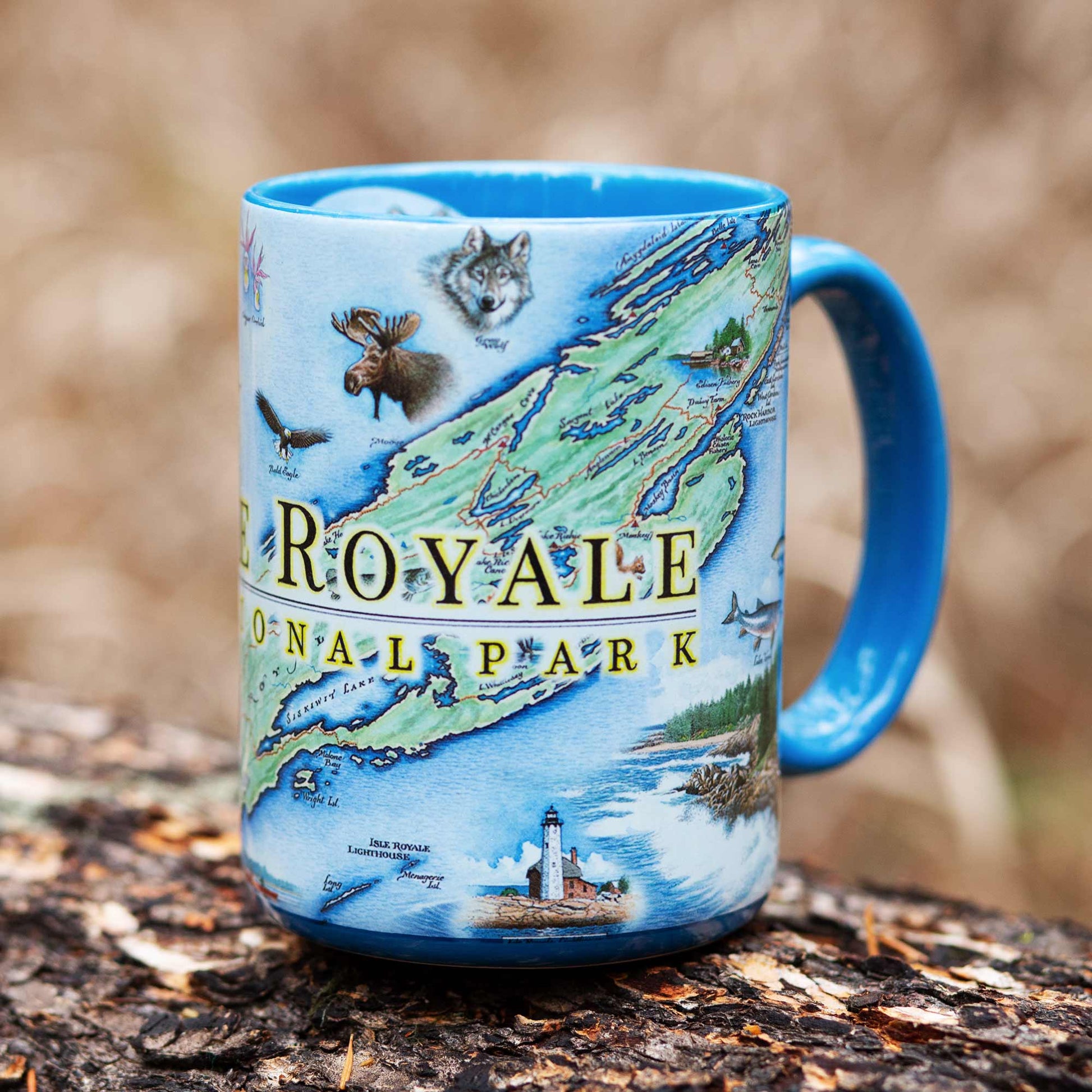 Isle Royale National Park Map Ceramic Mug