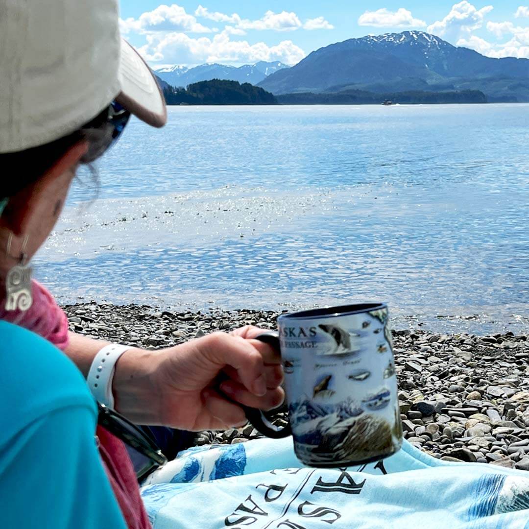 Alaska Inside Passage Map Ceramic Mug