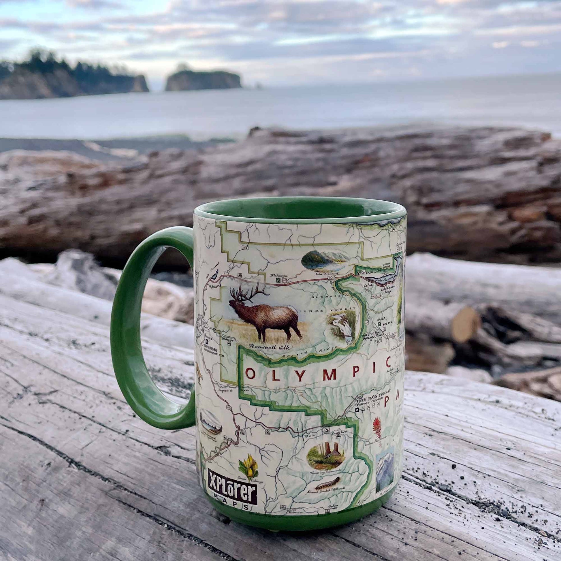 Olympic National Park Map Ceramic Mug
